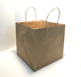 10" x 9.85" x 10" Natural Kraft Twisted Handle Paper Takeout Bag