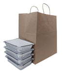 14" x 10" x 15.75" Wide Gusset Natural Kraft Twisted Handle Paper Takeout Bag