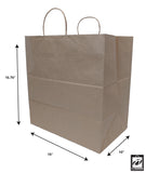 15.5” x 10” x 15.75” x 10” Wide Gusset Natural Kraft Twisted Handle Paper Takeout Bag