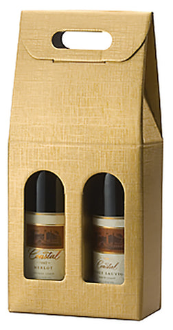 2 Bottle Carriers - 7" x 3.5" x 15" Italian Gift Wine Boxes