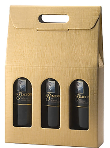 3 Bottle Carriers - 10.625" x 3.5" x 15" Italian Gift Wine Boxes