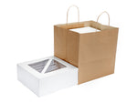 12" x 10" x 12" Natural Kraft Twisted Handle Paper Takeout Bag