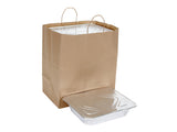 15.5” x 10” x 15.75” x 10” Wide Gusset Natural Kraft Twisted Handle Paper Takeout Bag