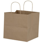 10" x 9.85" x 10" Natural Kraft Twisted Handle Paper Takeout Bag