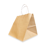 10" x 9.85" x 10" Natural Kraft Twisted Handle Paper Takeout Bag