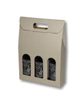 3 Bottle Carriers - 10.625" x 3.5" x 15" Italian Gift Wine Boxes